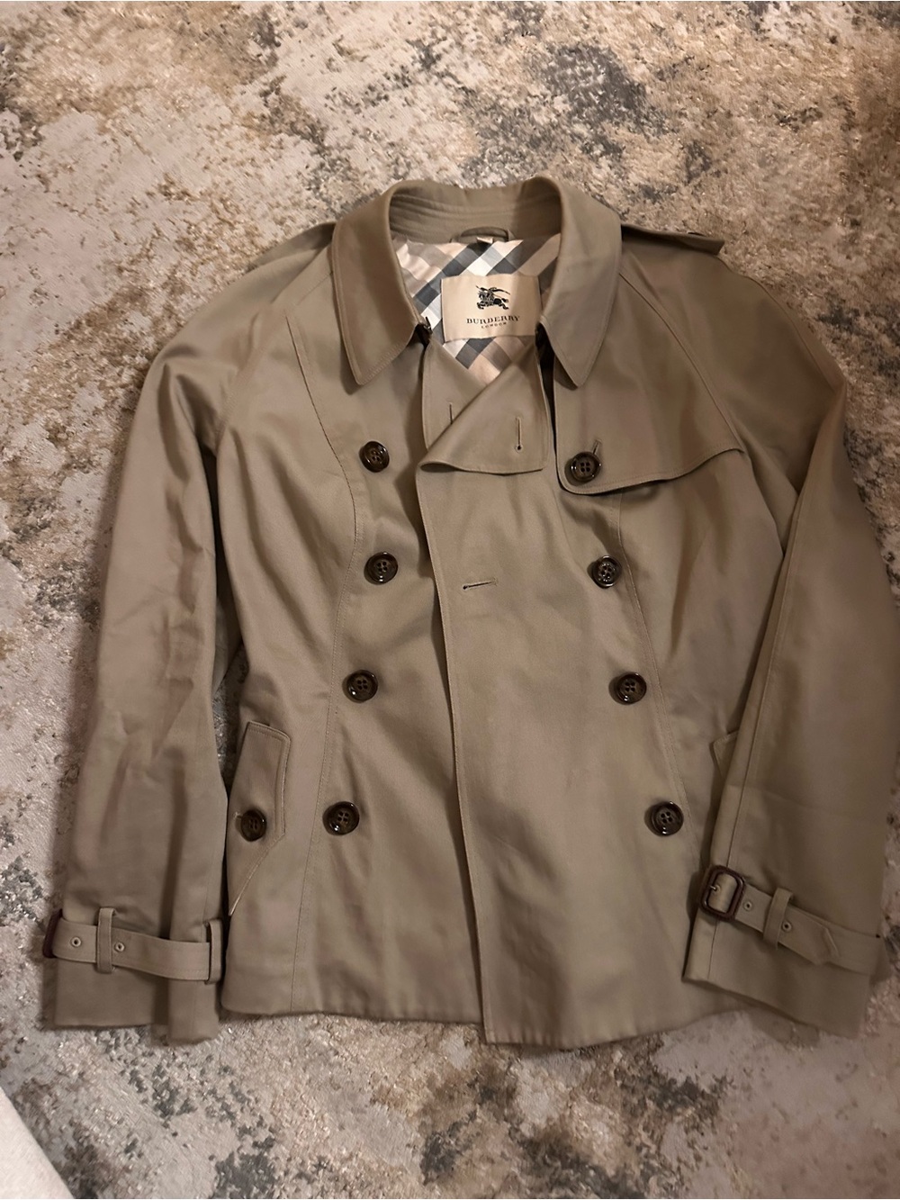 Burberry Women’s Cropped Khaki Trench Jacket